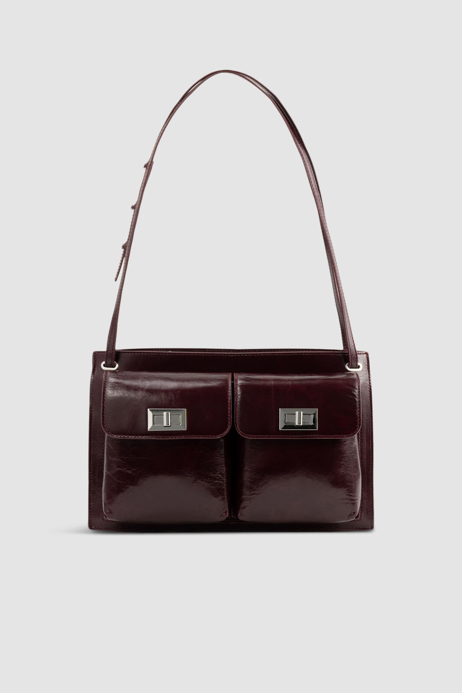 Billy Tote Grape Calf Leather Shoulder Bag