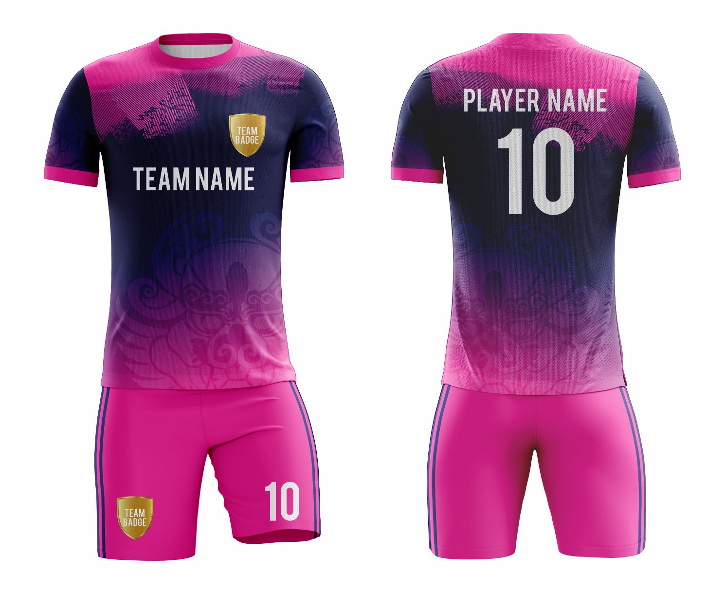 Pink/Navy Sublimation Custom Soccer Jersey