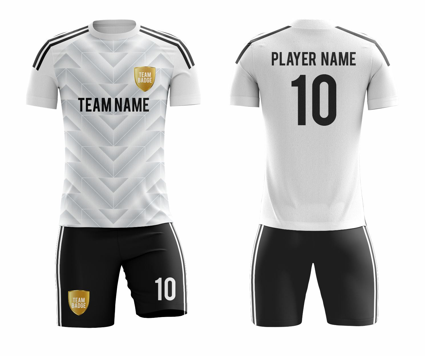 White/Black Sublimation Custom Soccer Jersey