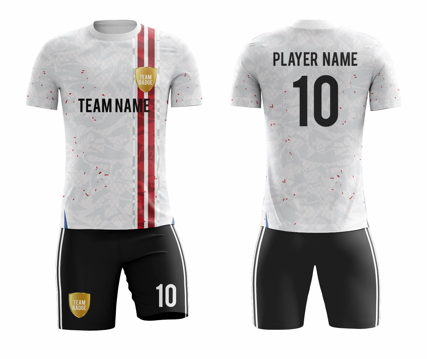 White/Black Sublimation Custom Soccer Jersey