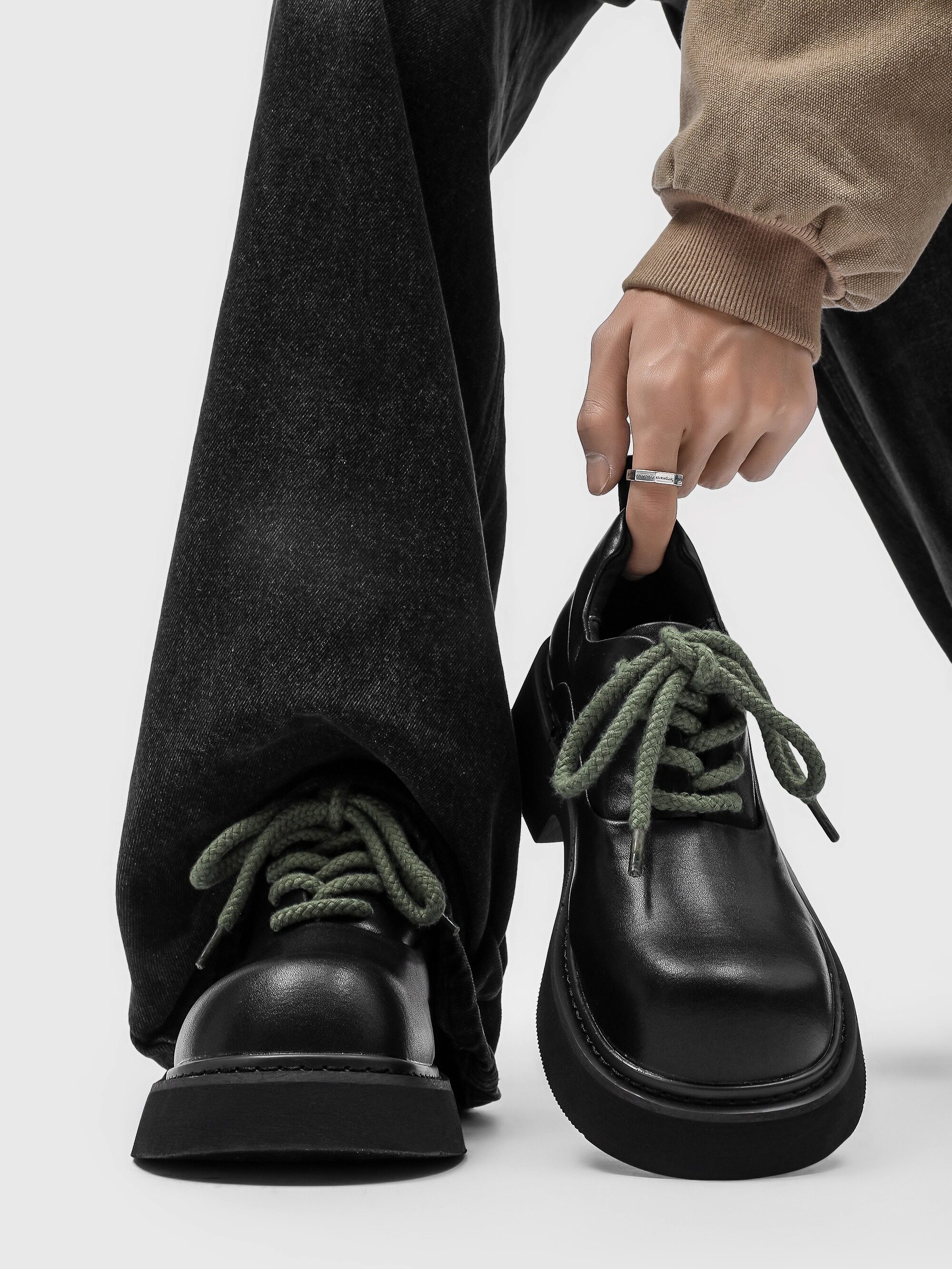 Genuine Leather 6CM Platform Derby Shoes