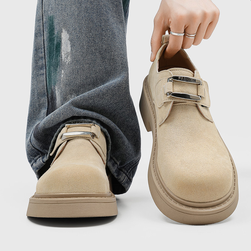 Genuine Suede Leather Platform Slip-On Loafers